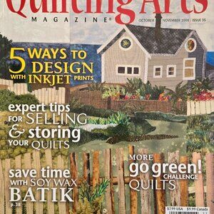 Quilting Arts Magazine October November 2008 Five Ways To Design With Inkjet Pri
